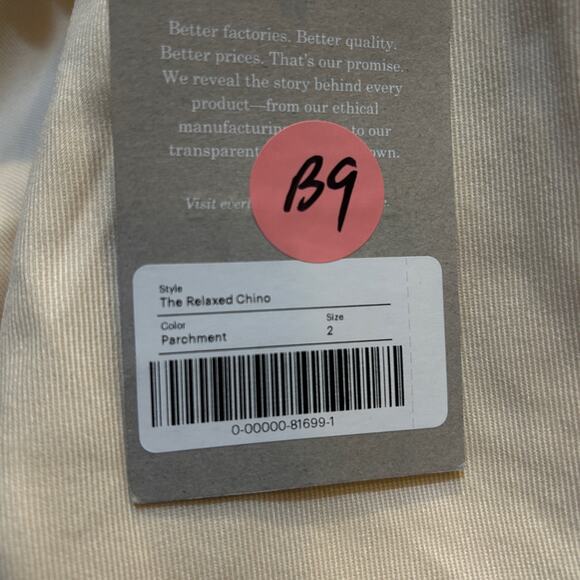 Everlane The Tencel Relaxed Chino Pants Parchment High Rise Women 2 NWT Pockets - Picture 8 of 10